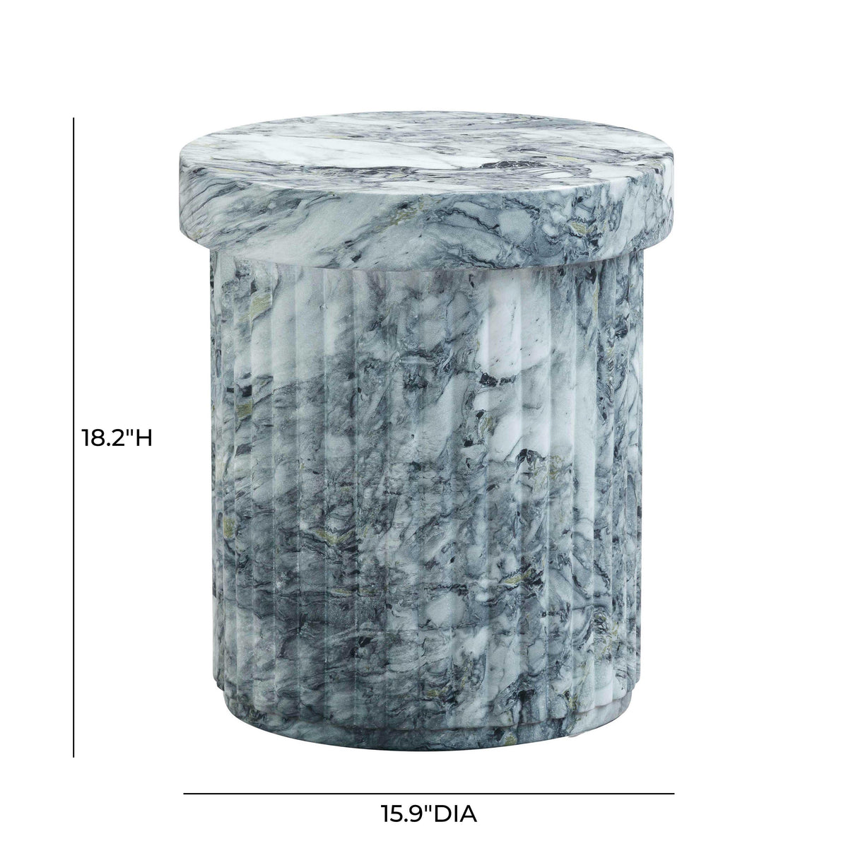 Serafina Marble Pattern Concrete Indoor / Outdoor Side Table by TOV Furniture at Eve Furniture