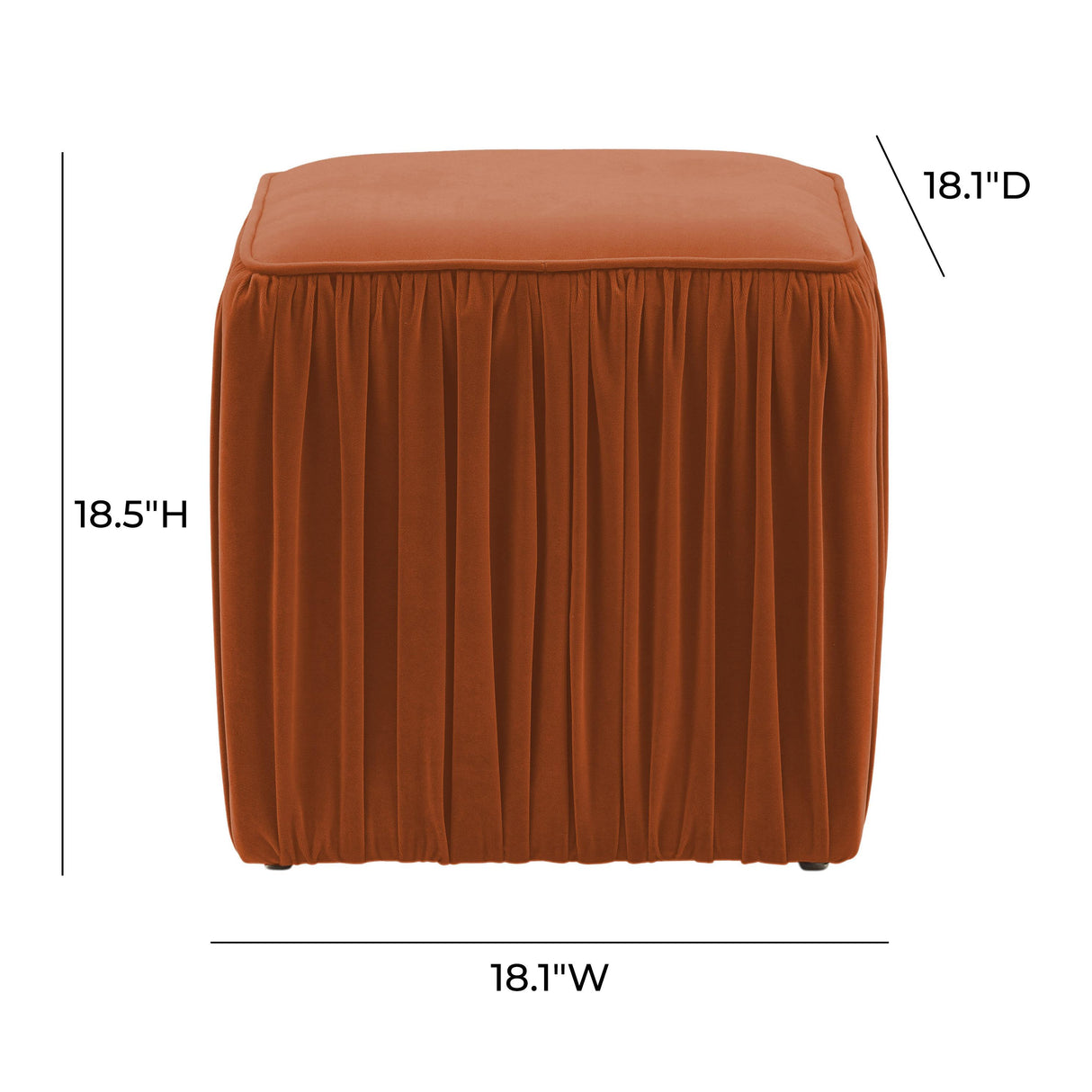 Morgan Pleated Velvet Ottoman by TOV Furniture at Eve Furniture
