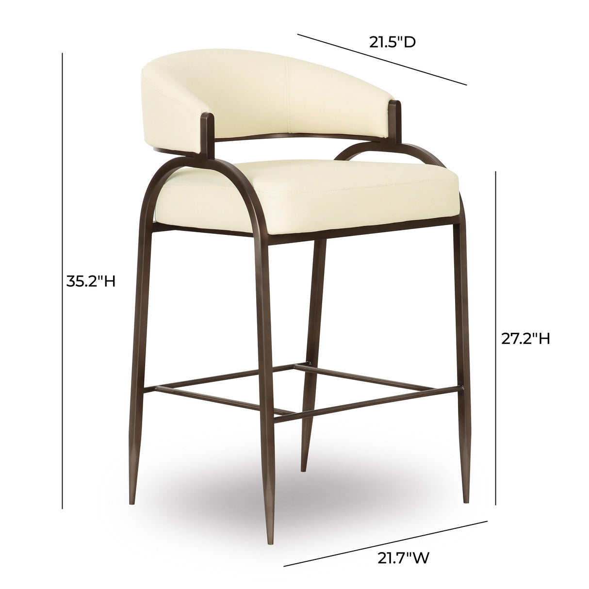Tatum Performance Vegan Leather Counter Stool by TOV Furniture at Eve Furniture