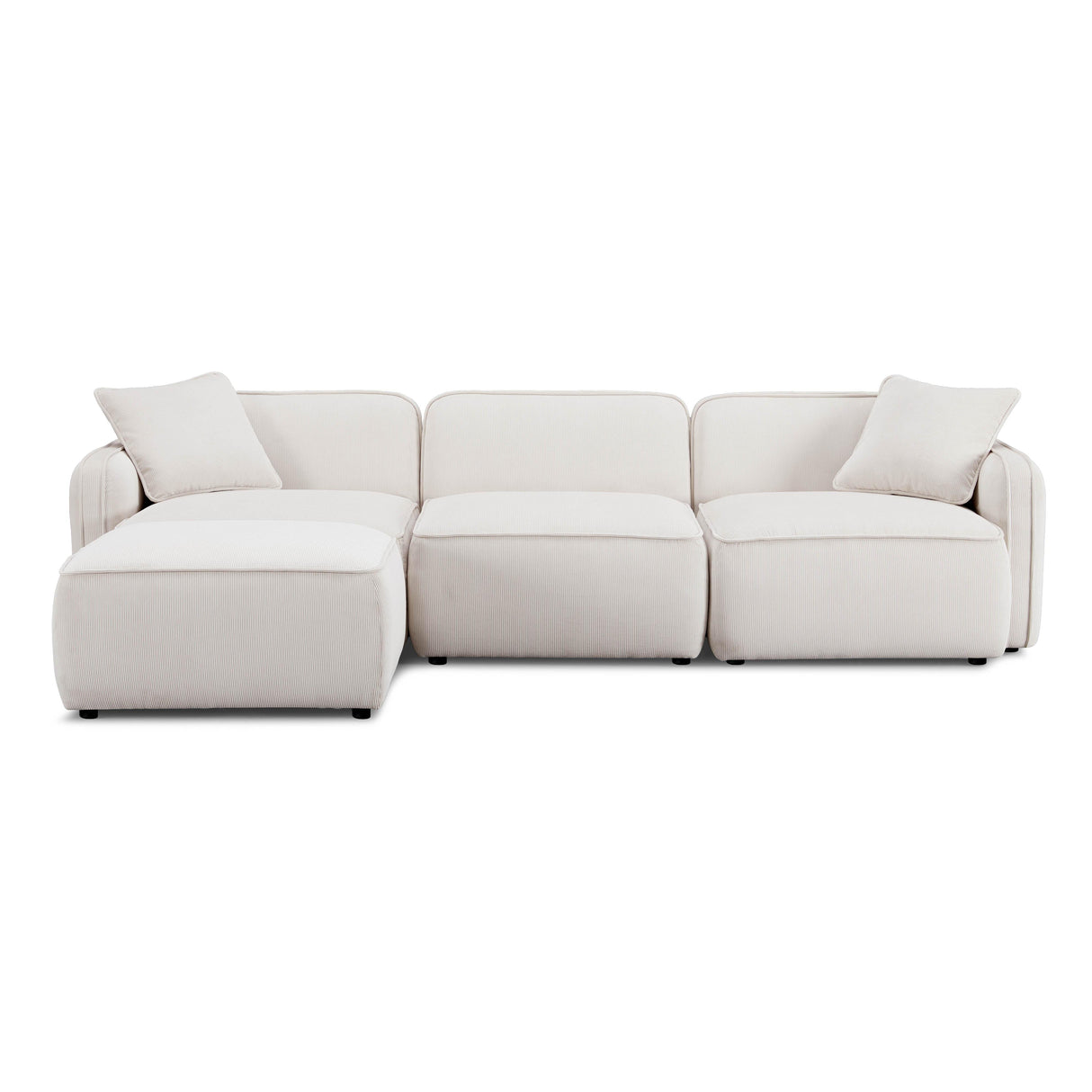 Travie Performance Corduroy Velvet 4-Piece Modular Sectional by TOV Furniture at Eve Furniture
