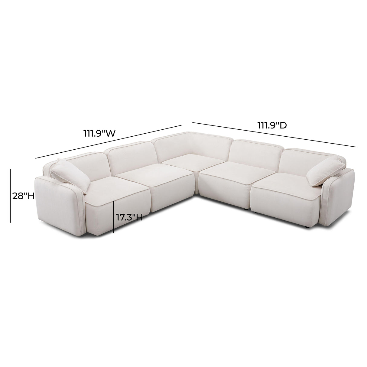 Travie Performance Corduroy Velvet Modular L-Sectional by TOV Furniture at Eve Furniture