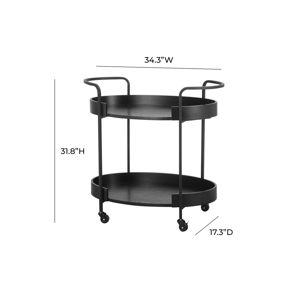 Cyril Black Bar Cart by TOV Furniture at Eve Furniture