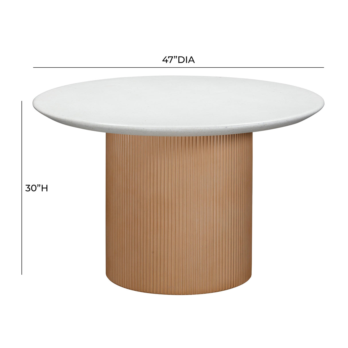 Rose Faux Terrazzo and Terracotta Concrete Indoor / Outdoor 47" Round Dining Table by TOV Furniture at Eve Furniture