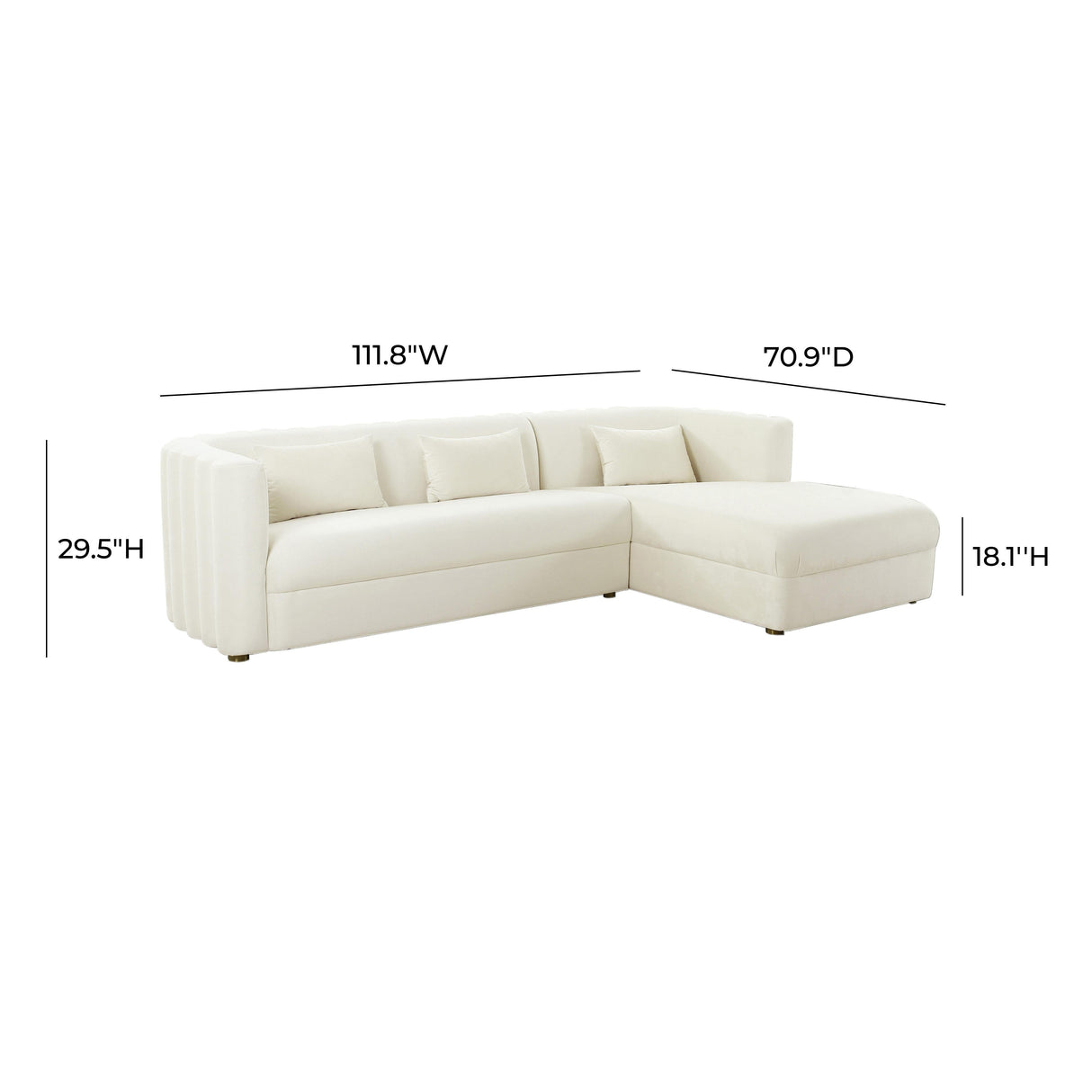 Callie Velvet Sectional by TOV Furniture at Eve Furniture