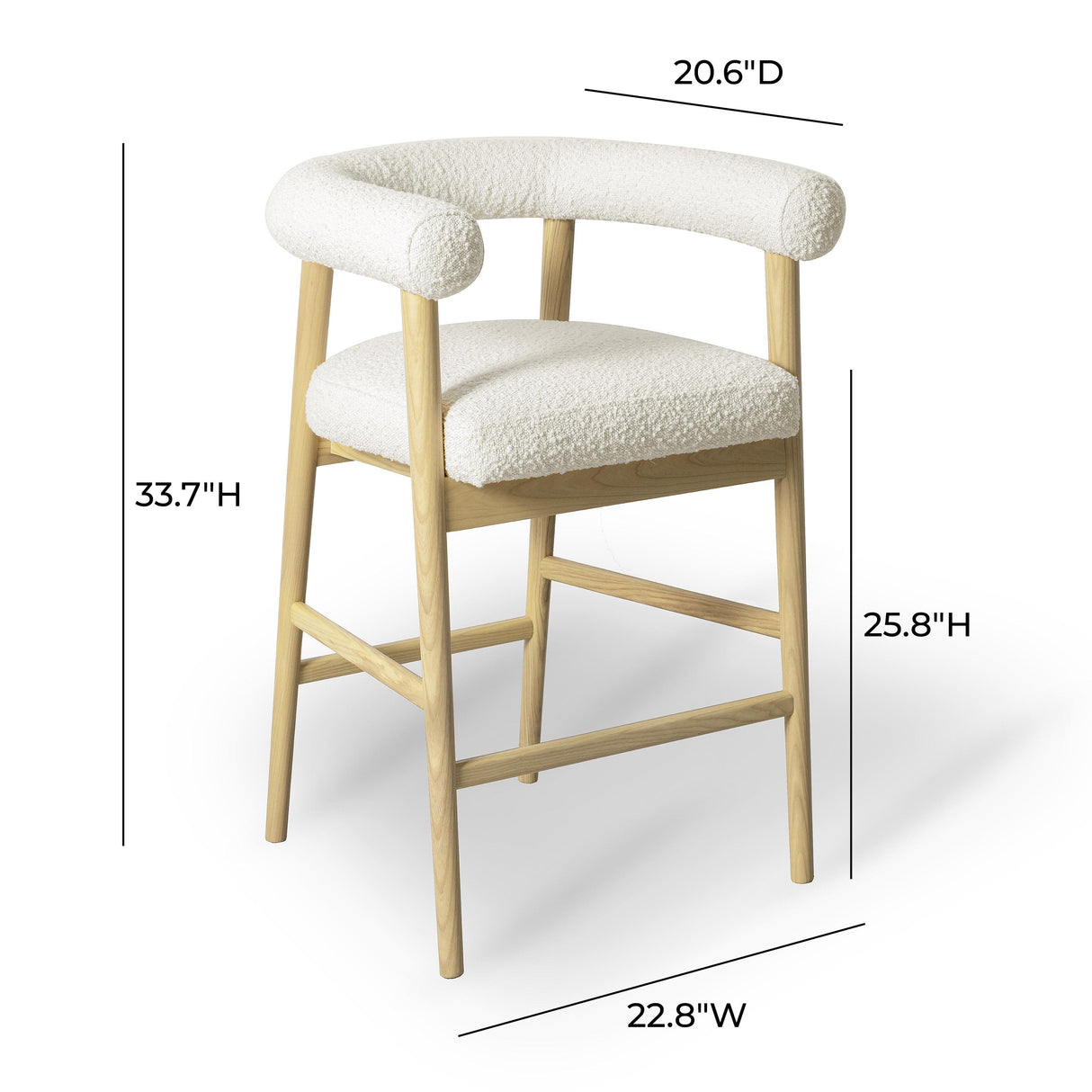Spara Performance Boucle Counter Stool by TOV Furniture at Eve Furniture