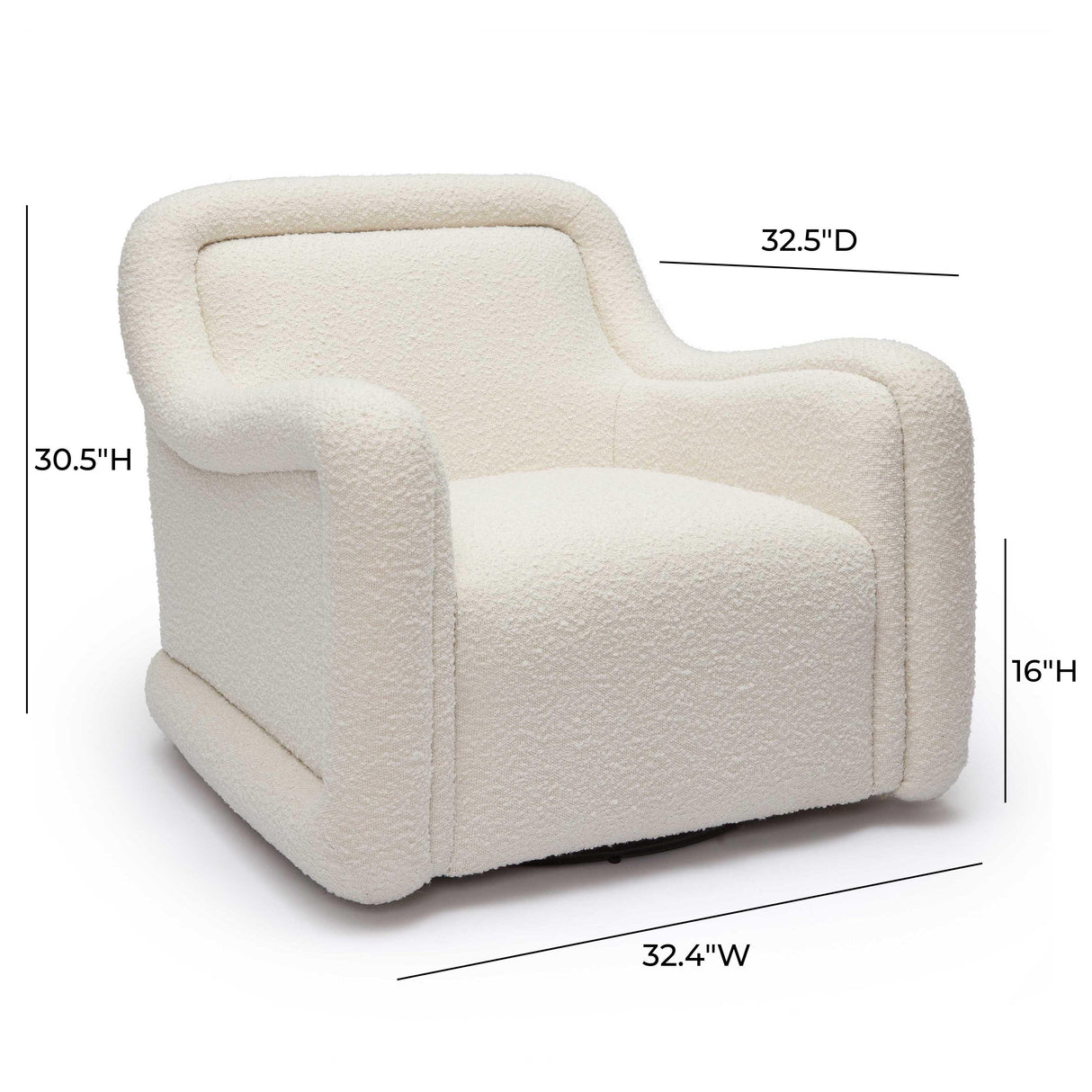 Charli Boucle Swivel Chair by TOV Furniture at Eve Furniture
