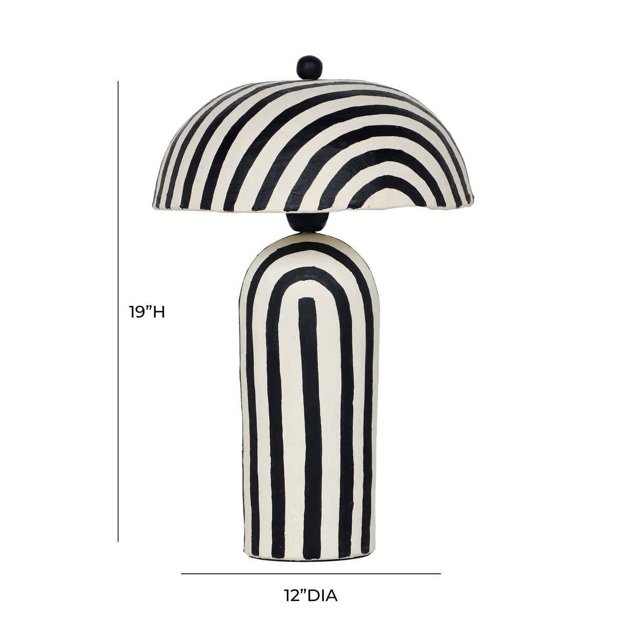 Maiori Striped Papier Mache Table Lamp by TOV Furniture at Eve Furniture