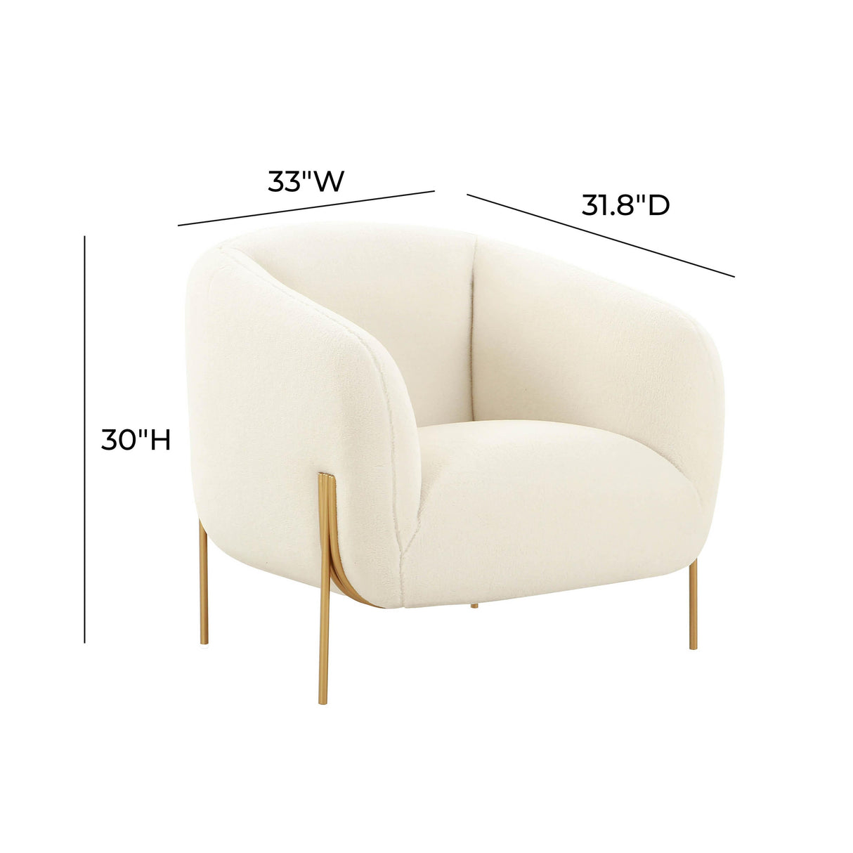 Kandra Cream Shearling Accent Chair by Inspire Me! Home Decor by TOV Furniture at Eve Furniture