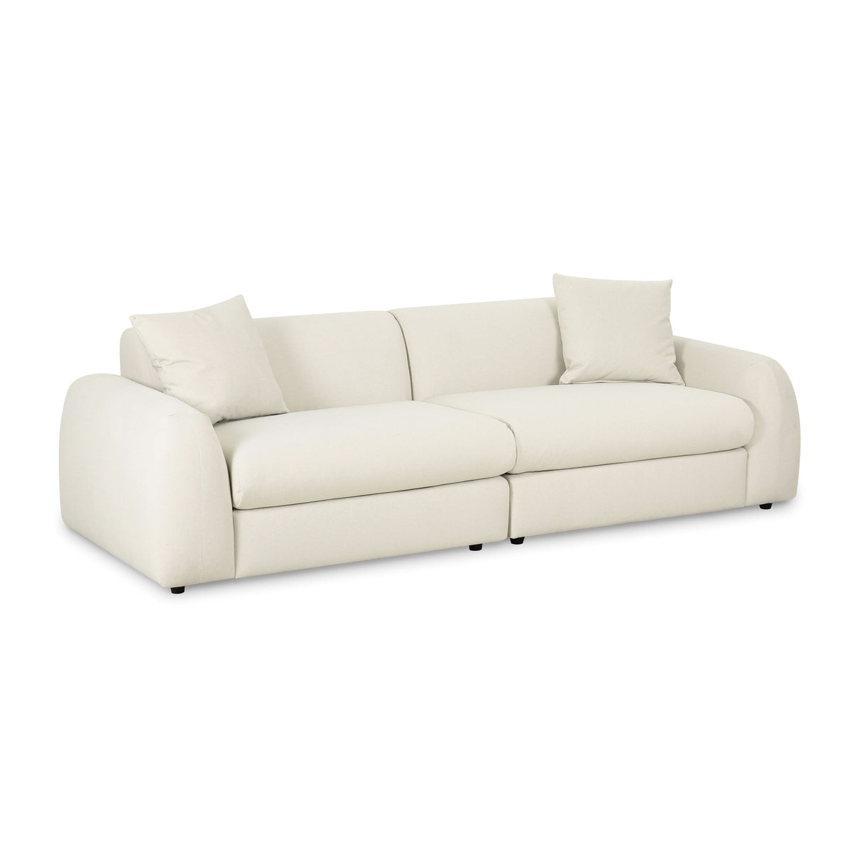 Kourtney Cream Faux Mohair 100" Sofa by TOV Furniture at Eve Furniture