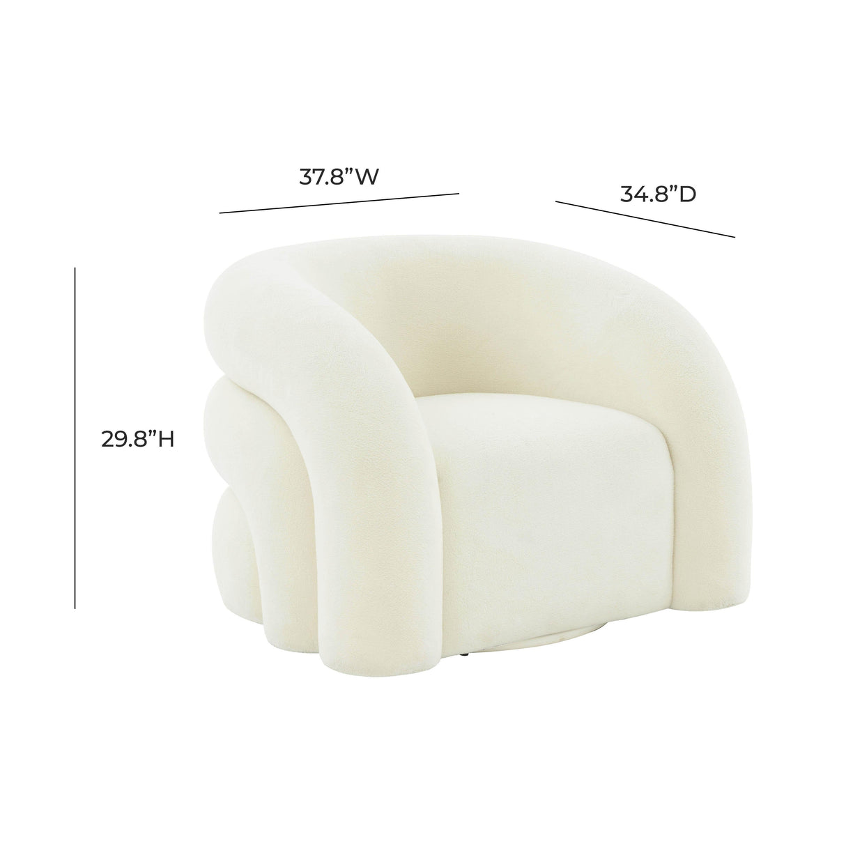Slipper Upholstered Swivel Chair by TOV Furniture at Eve Furniture