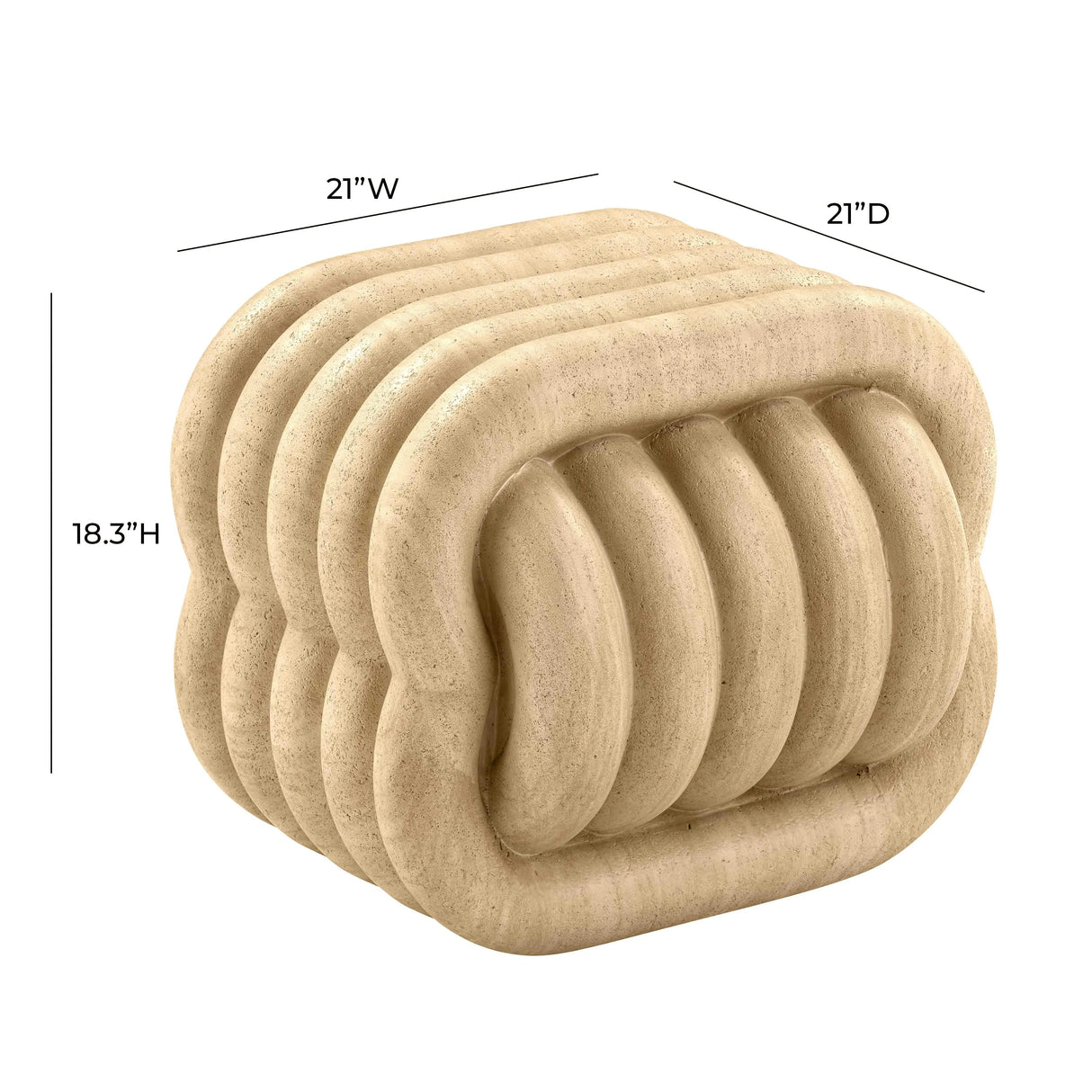 Love Knot Concrete Indoor / Outdoor Accent Stool by TOV Furniture at Eve Furniture