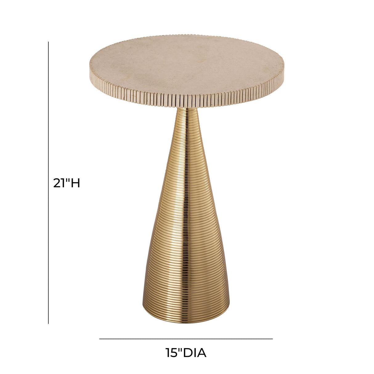 Celeste Ribbed Side Table by TOV Furniture at Eve Furniture