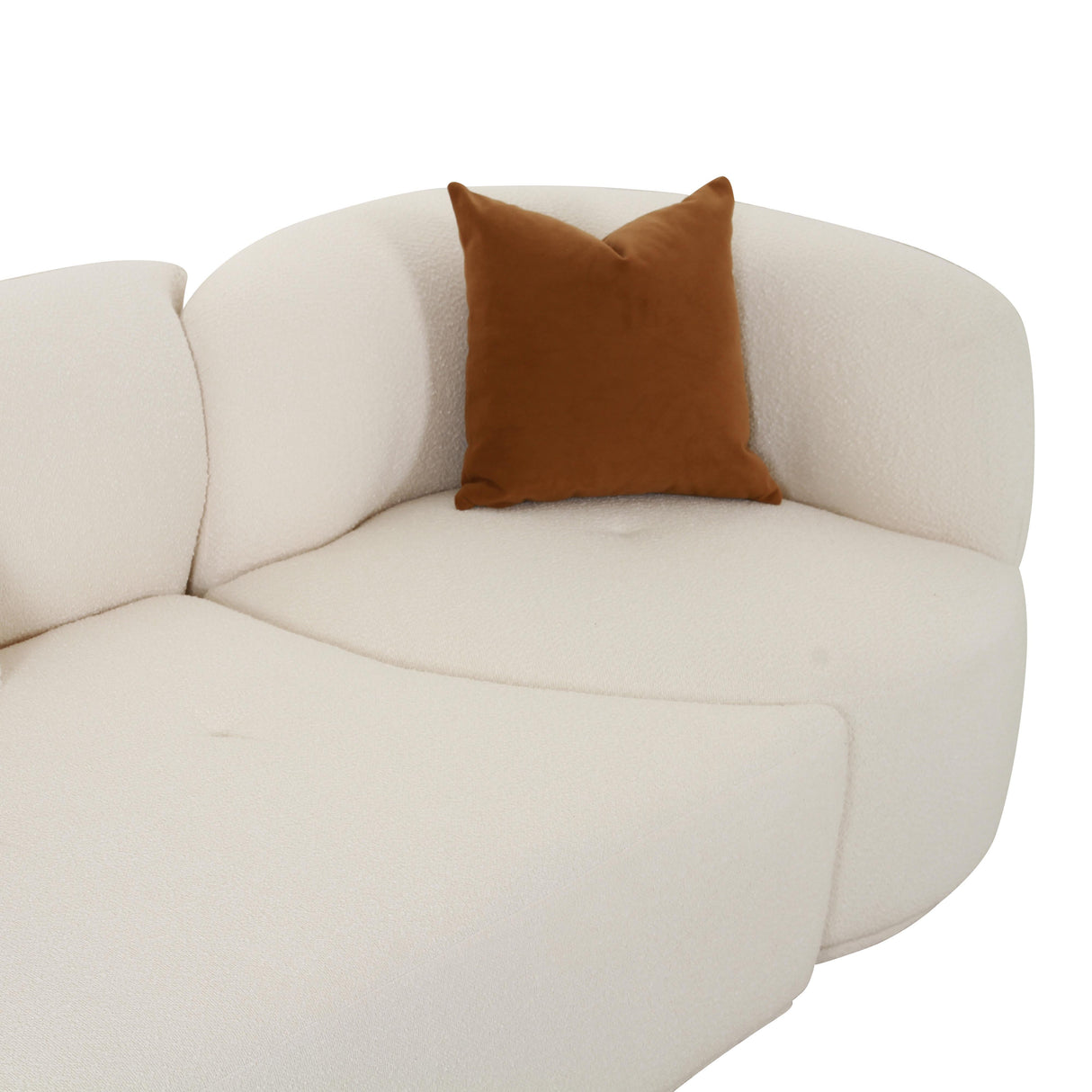 Fickle Cream Boucle 3-Piece Chaise Modular Sofa by TOV Furniture at Eve Furniture