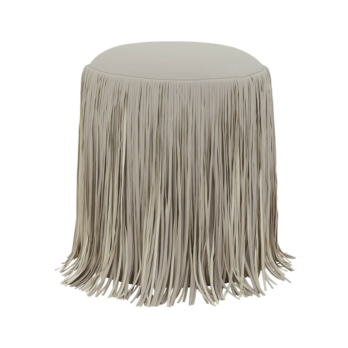 Shag Me Performance Vegan Leather Ottoman by TOV Furniture at Eve Furniture