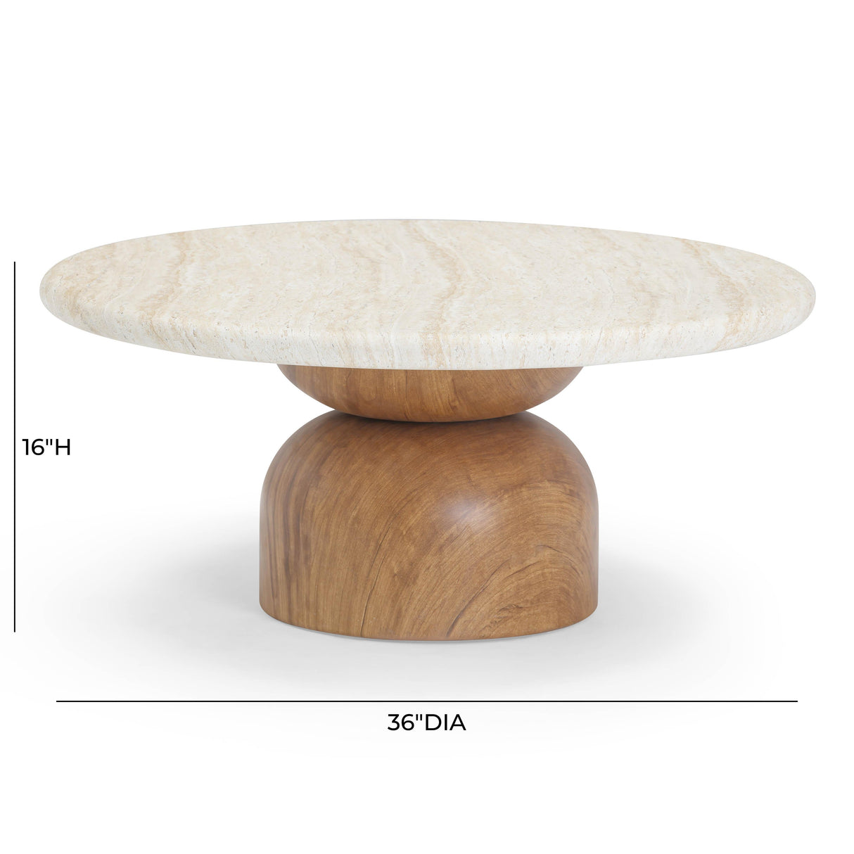 Cynthia Travertine Concrete Indoor / Outdoor Coffee Table by TOV Furniture at Eve Furniture