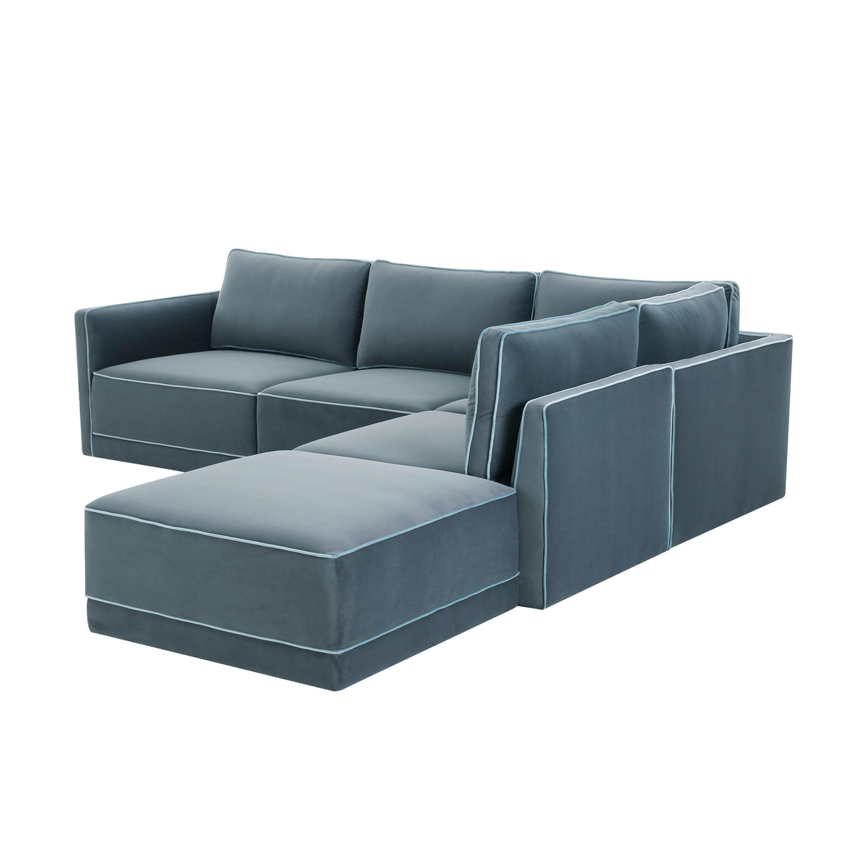 Willow Velvet Modular Right Arm Facing (RAF) Sectional by TOV Furniture at Eve Furniture