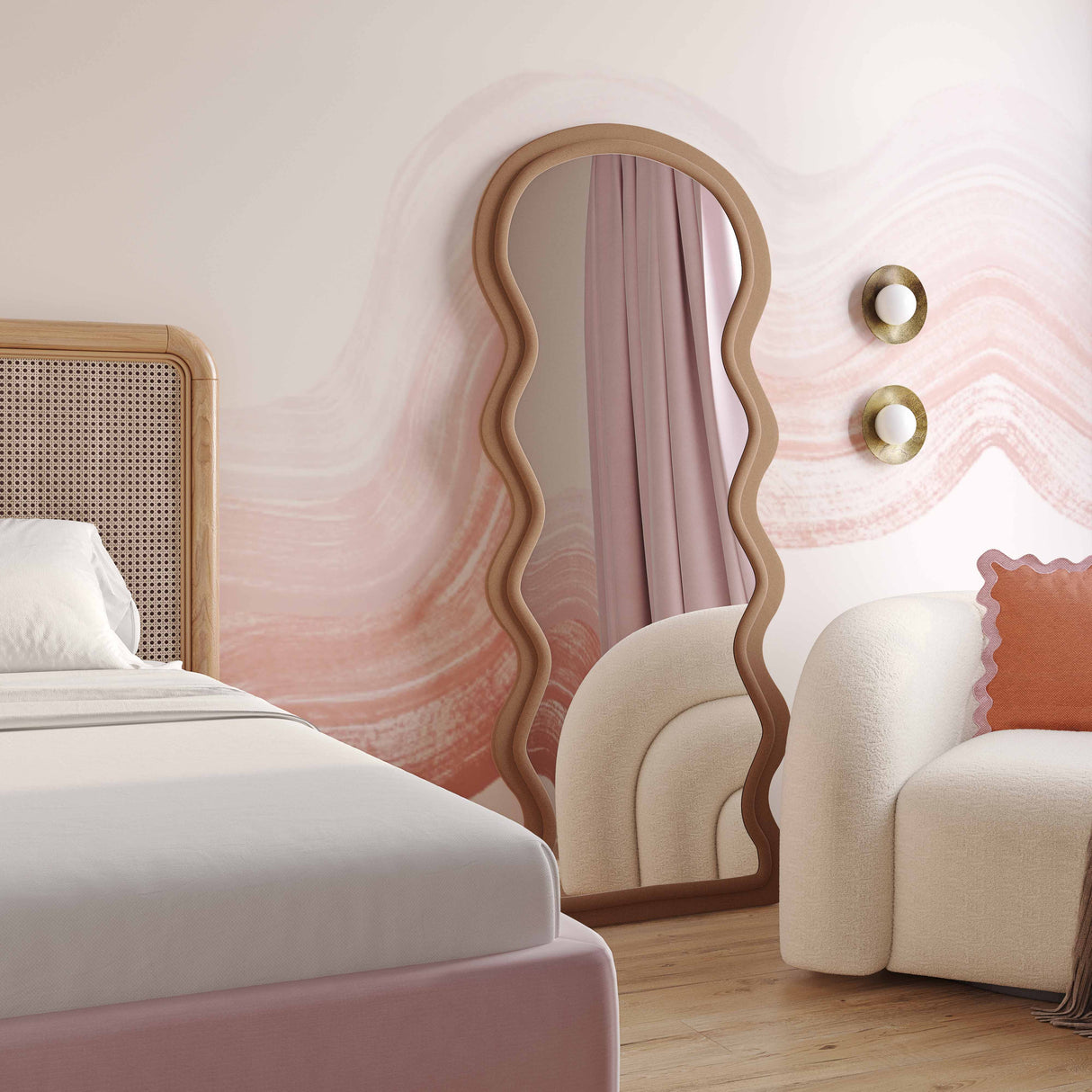 Rhodes Velvet 70" Floor Mirror by TOV Furniture at Eve Furniture