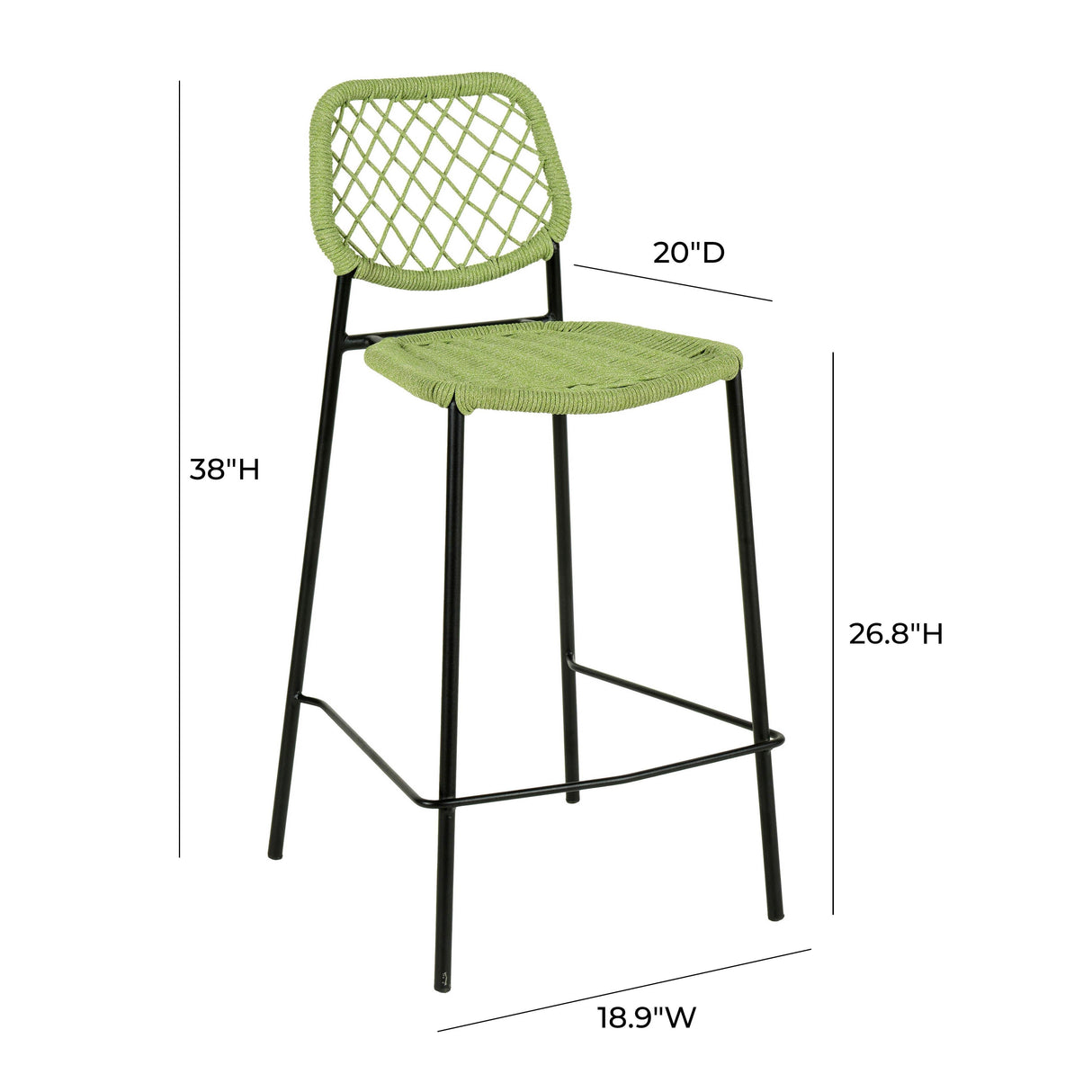Lucy Dyed Cord Outdoor Counter Stool by TOV Furniture at Eve Furniture