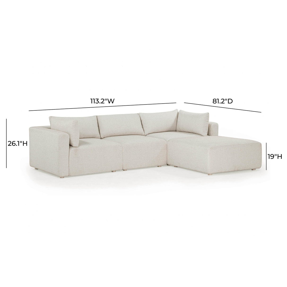 Hangover Cream Outdoor Modular Sectional by TOV Furniture at Eve Furniture