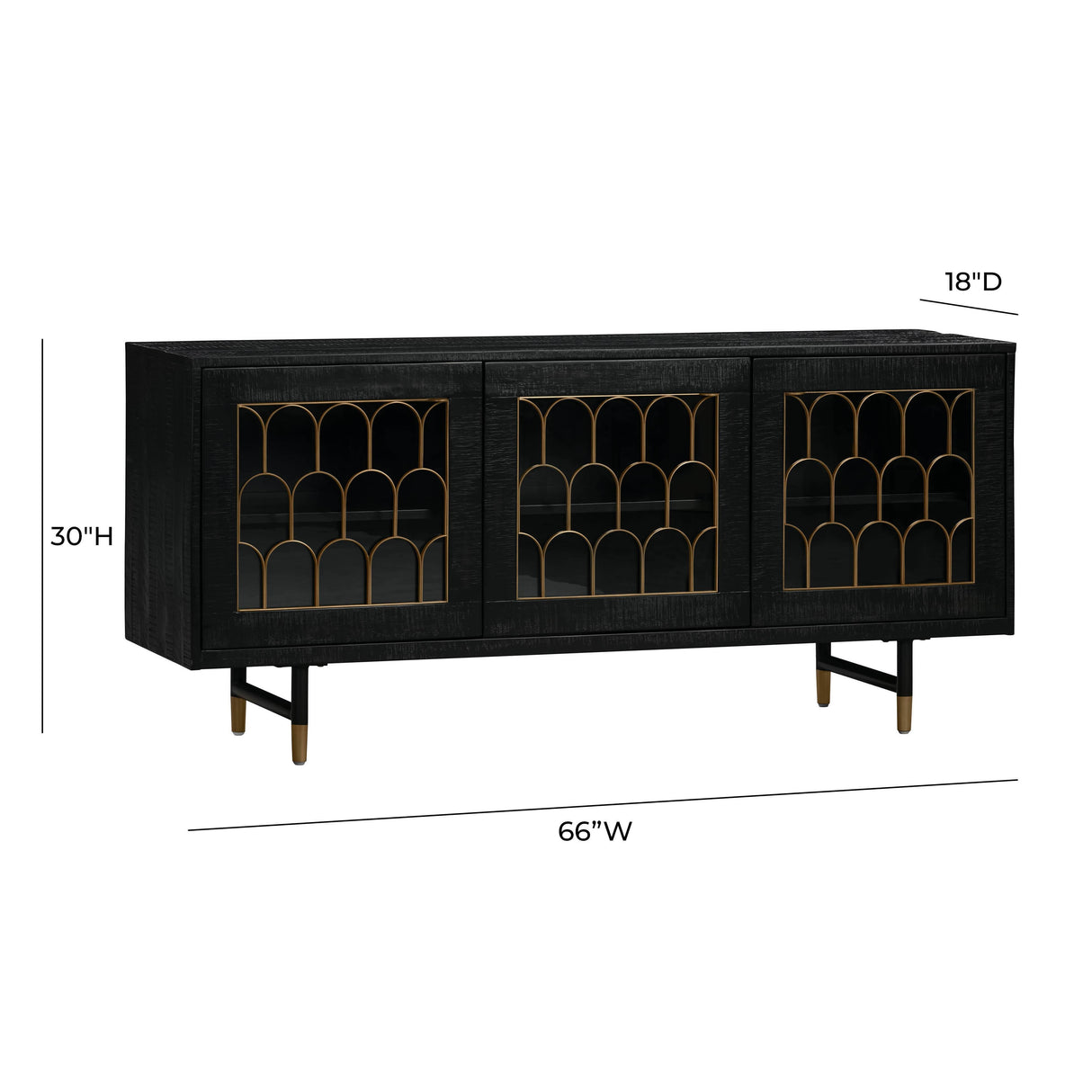 Gatsby Black Acacia Wood 66" Buffet by TOV Furniture at Eve Furniture