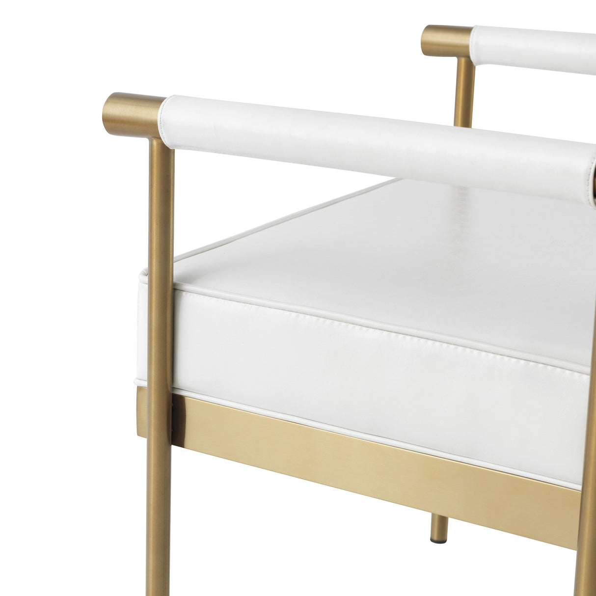 Diva White Performance Vegan Leather Bench by TOV Furniture at Eve Furniture