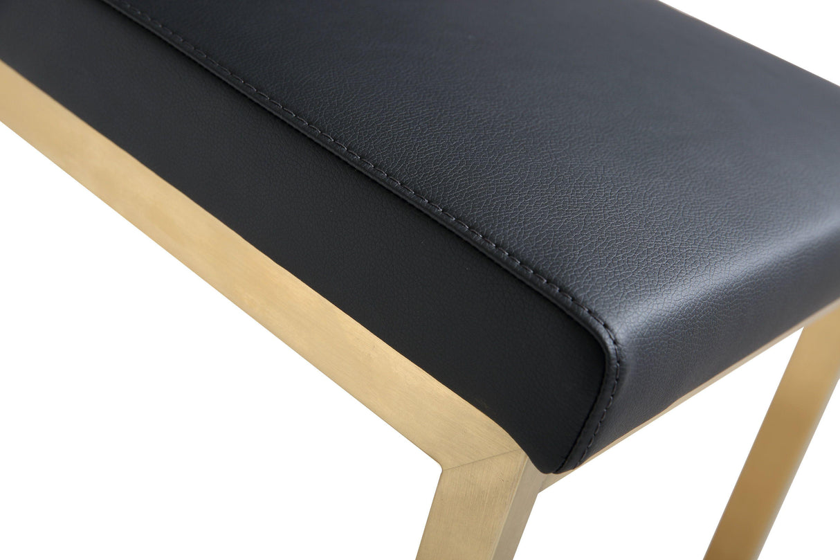 Parma Performance Vegan Leather and Gold Stainless Steel Counter Stool - Set of 2 by TOV Furniture at Eve Furniture