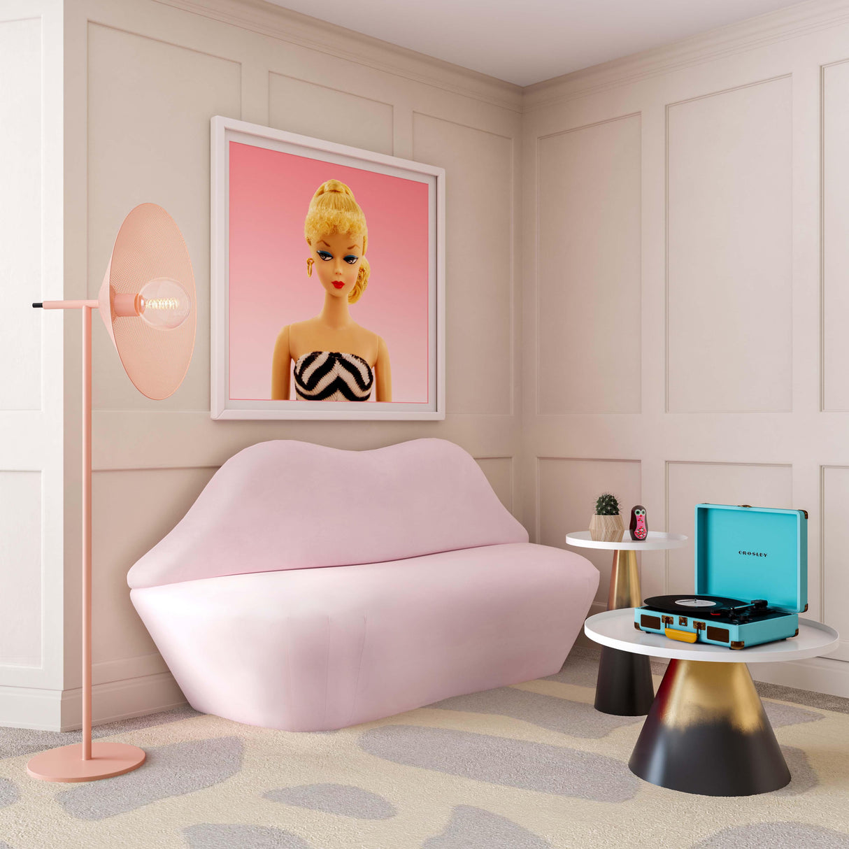 Lips Velvet Settee by TOV Furniture at Eve Furniture