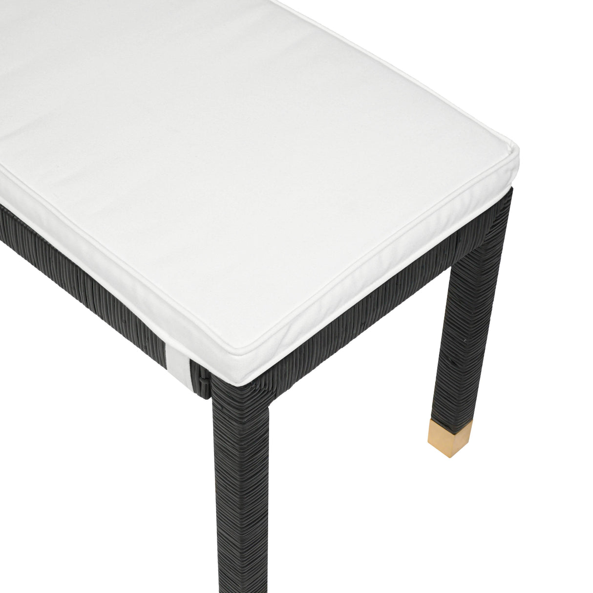 Amara Woven Rattan Performance Fabric Bench by TOV Furniture at Eve Furniture