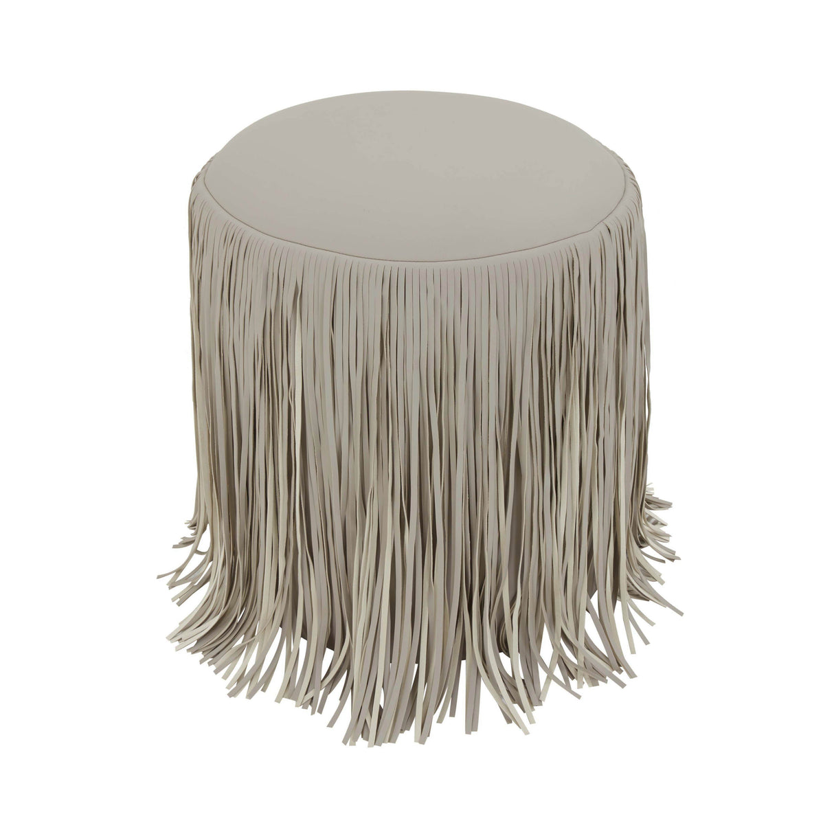 Shag Me Performance Vegan Leather Ottoman by TOV Furniture at Eve Furniture