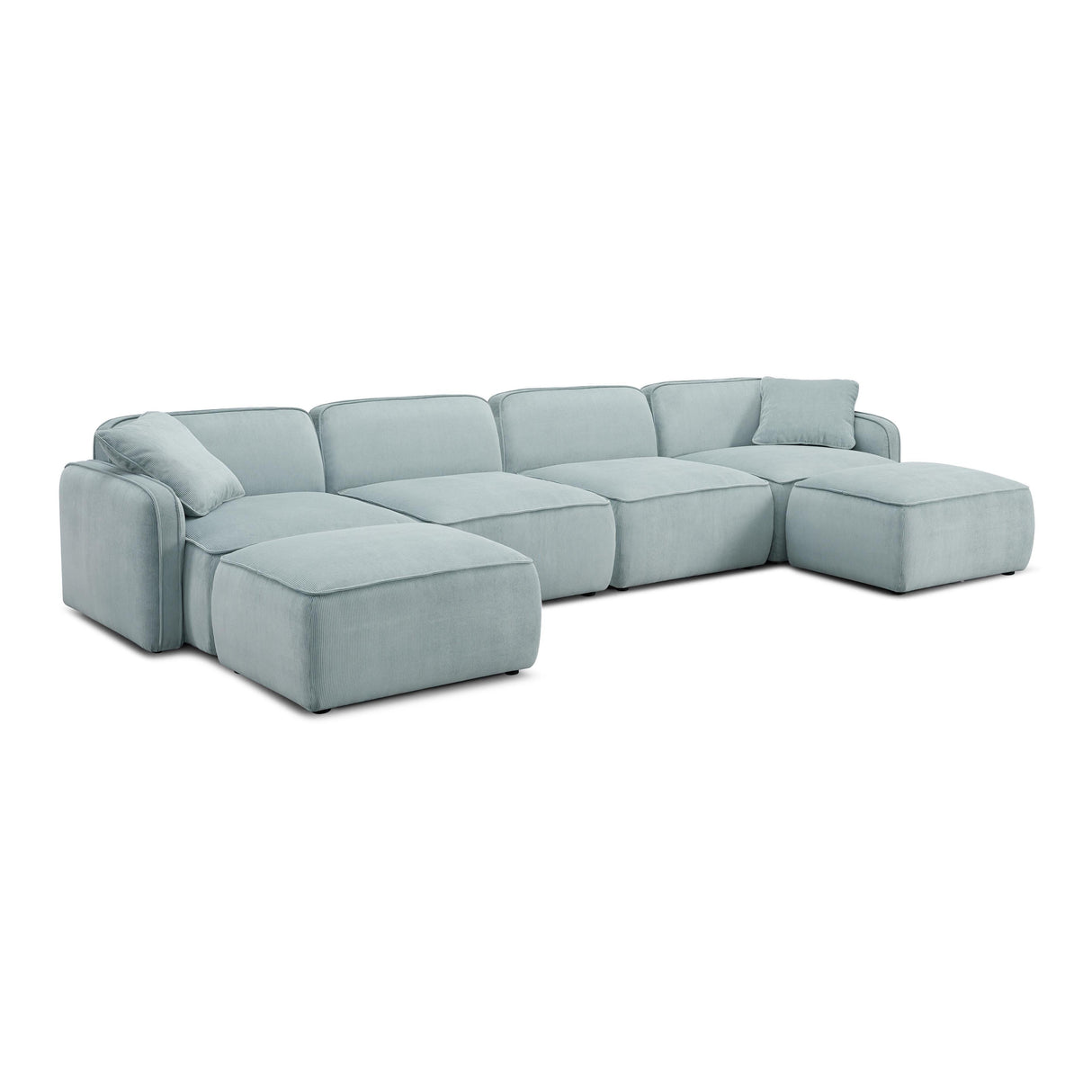 Travie Performance Corduroy Velvet 6-Piece Modular U-Sectional by TOV Furniture at Eve Furniture