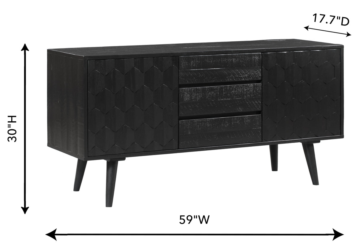 Valentina Black Acacia 59" Buffet by TOV Furniture at Eve Furniture
