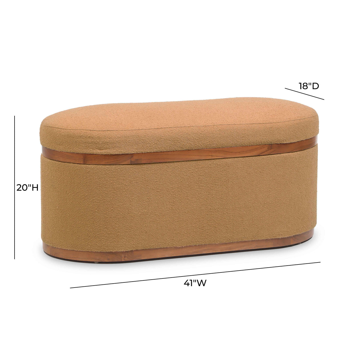 Olivier Boucle Oval Storage Ottoman by TOV Furniture at Eve Furniture