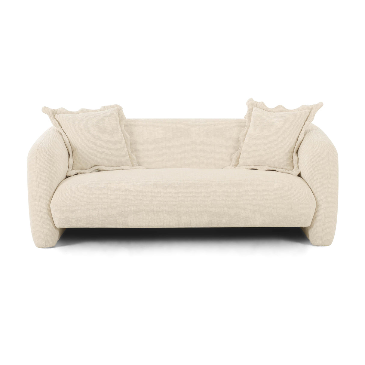 Lou Sandstone Textured Fabric Loveseat by TOV Furniture at Eve Furniture