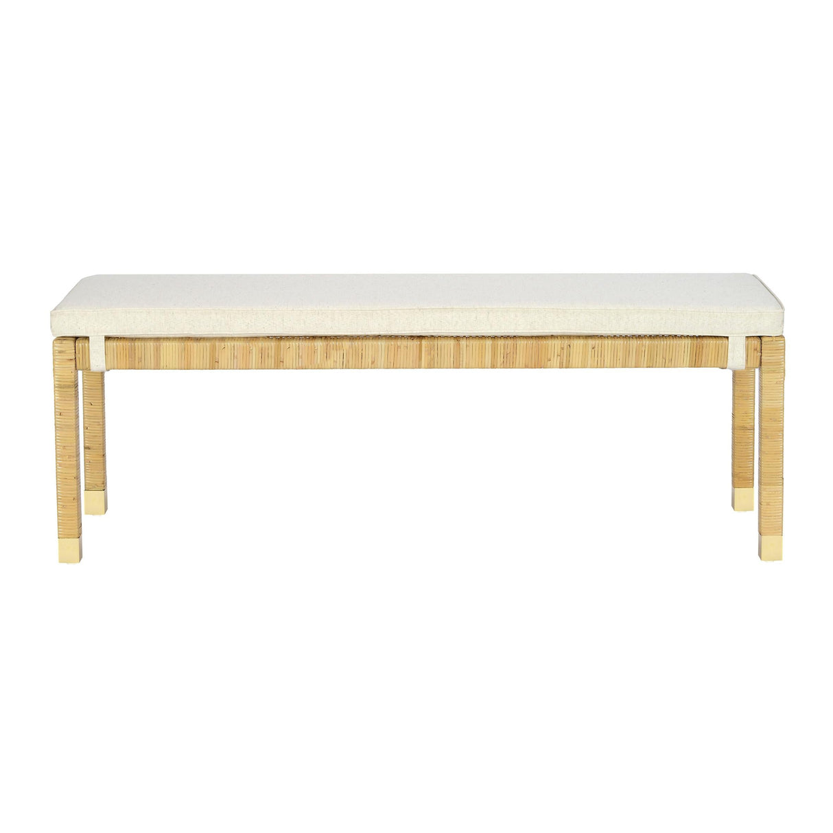 Amara Cream Linen Bench by TOV Furniture at Eve Furniture