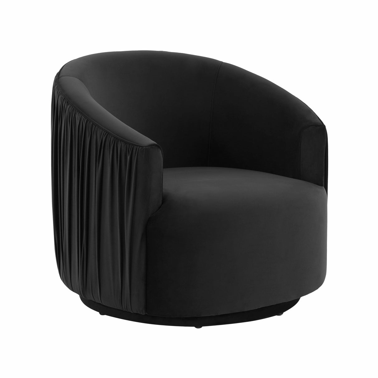 London Pleated Velvet Swivel Chair by TOV Furniture at Eve Furniture