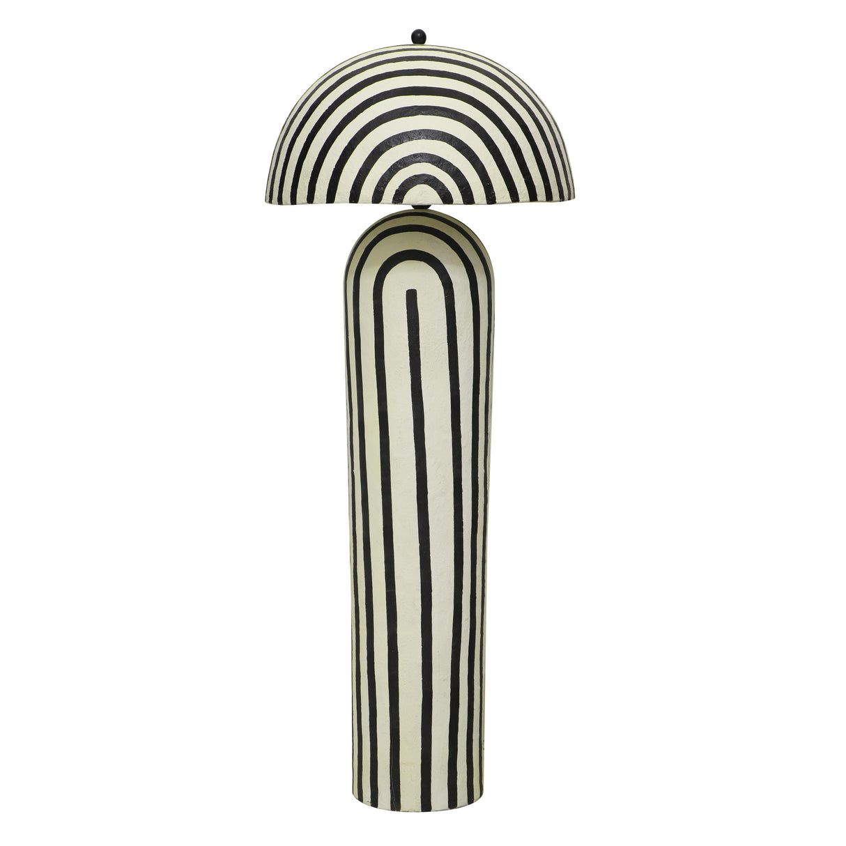 Maiori Black Striped Papier Mache Floor Lamp by TOV Furniture at Eve Furniture