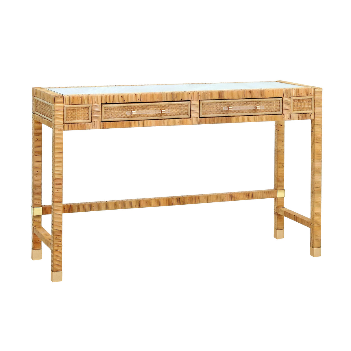 Amara Woven Rattan Desk by TOV Furniture at Eve Furniture