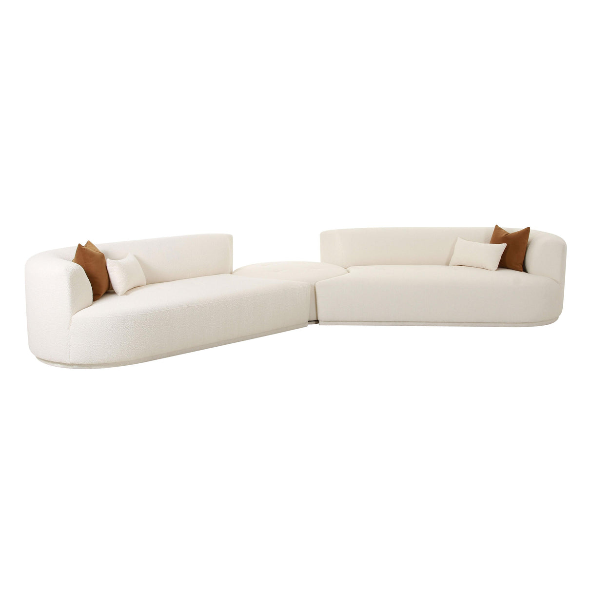 Fickle Cream Boucle 3-Piece Modular Sectional by TOV Furniture at Eve Furniture