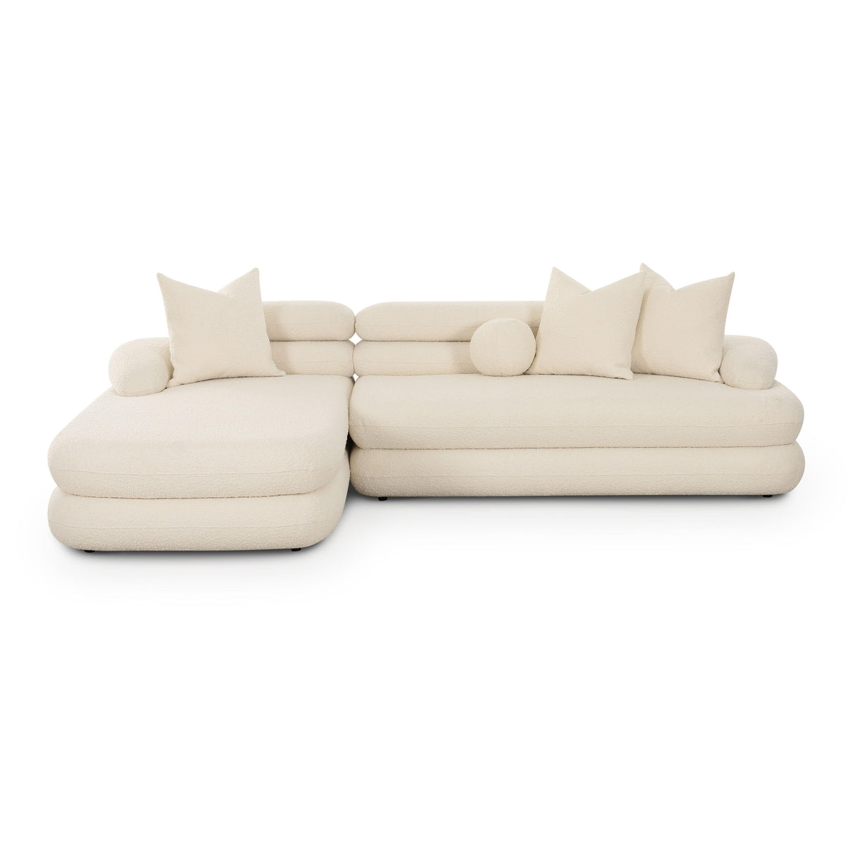 Lulu Cream Boucle Modular Sectional by TOV Furniture at Eve Furniture