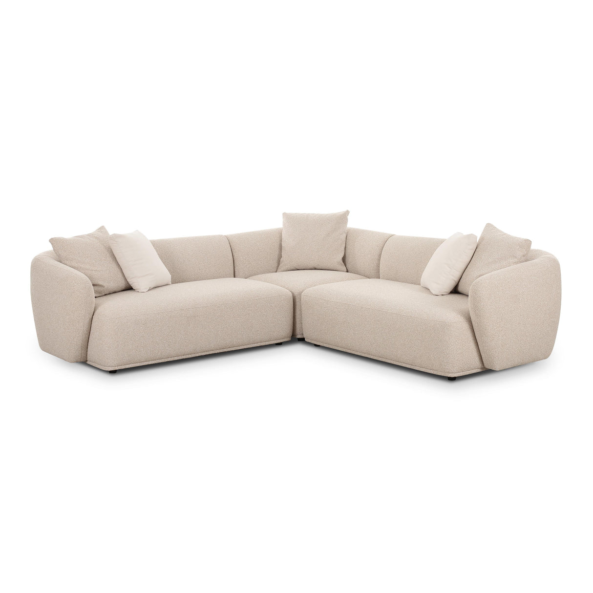 Sylvie Cream Boucle 3-Piece Sectional by TOV Furniture at Eve Furniture
