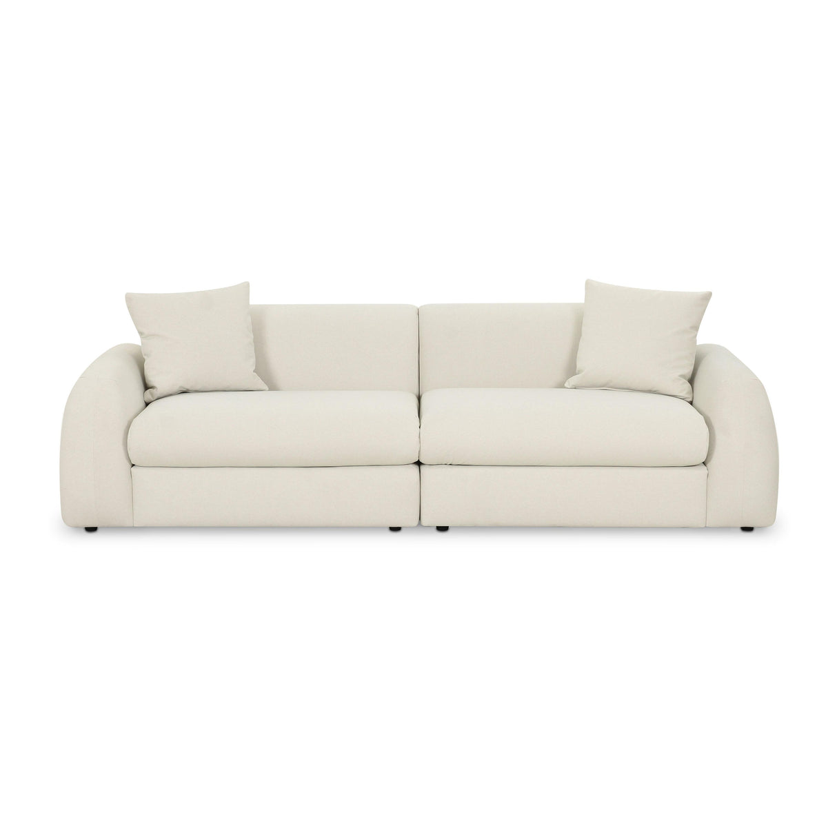 Kourtney Cream Faux Mohair 100" Sofa by TOV Furniture at Eve Furniture