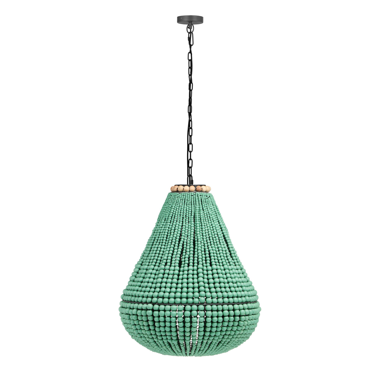 Palani Green Wooden Bead Chandelier by TOV Furniture at Eve Furniture