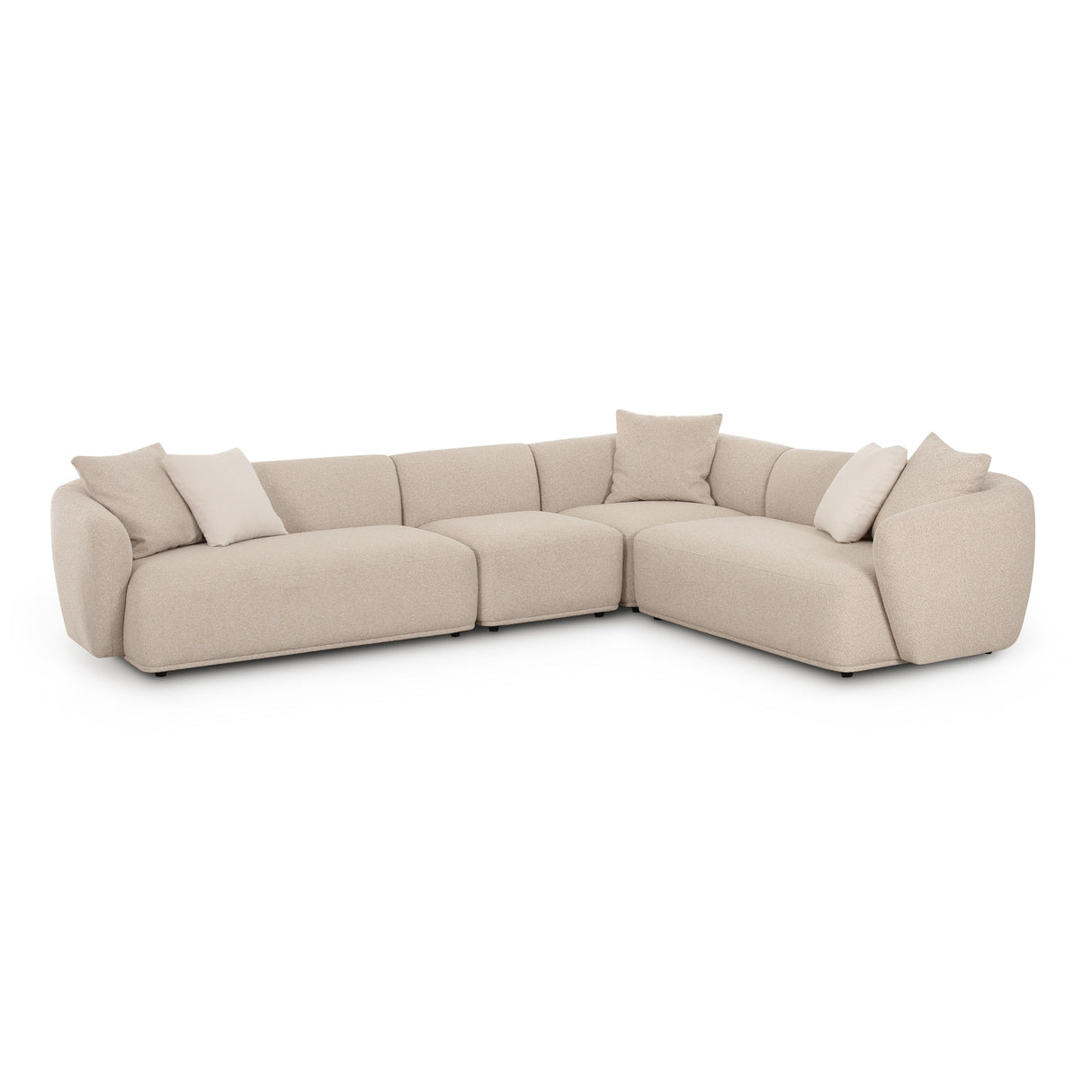 Sylvie Cream Boucle 4-Piece Sectional by TOV Furniture at Eve Furniture