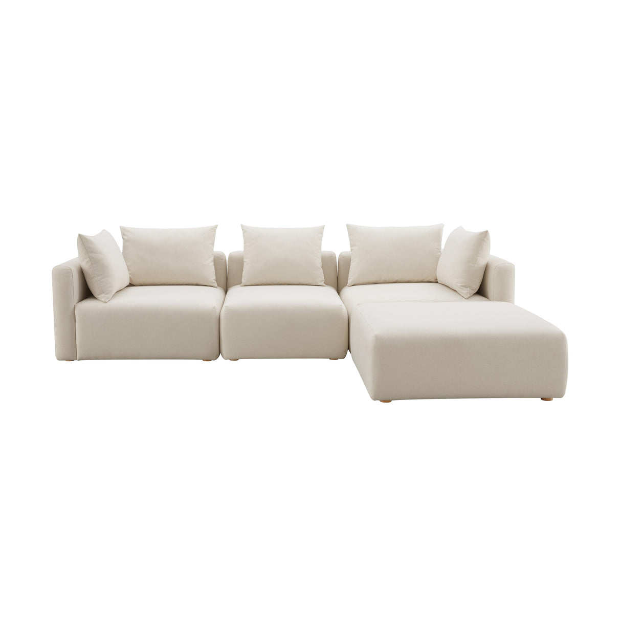 Hangover Cream Performance Linen 4-Piece Modular Sectional by TOV Furniture at Eve Furniture