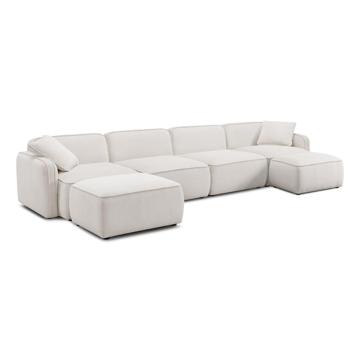 Travie Performance Corduroy Velvet 6-Piece Modular U-Sectional by TOV Furniture at Eve Furniture
