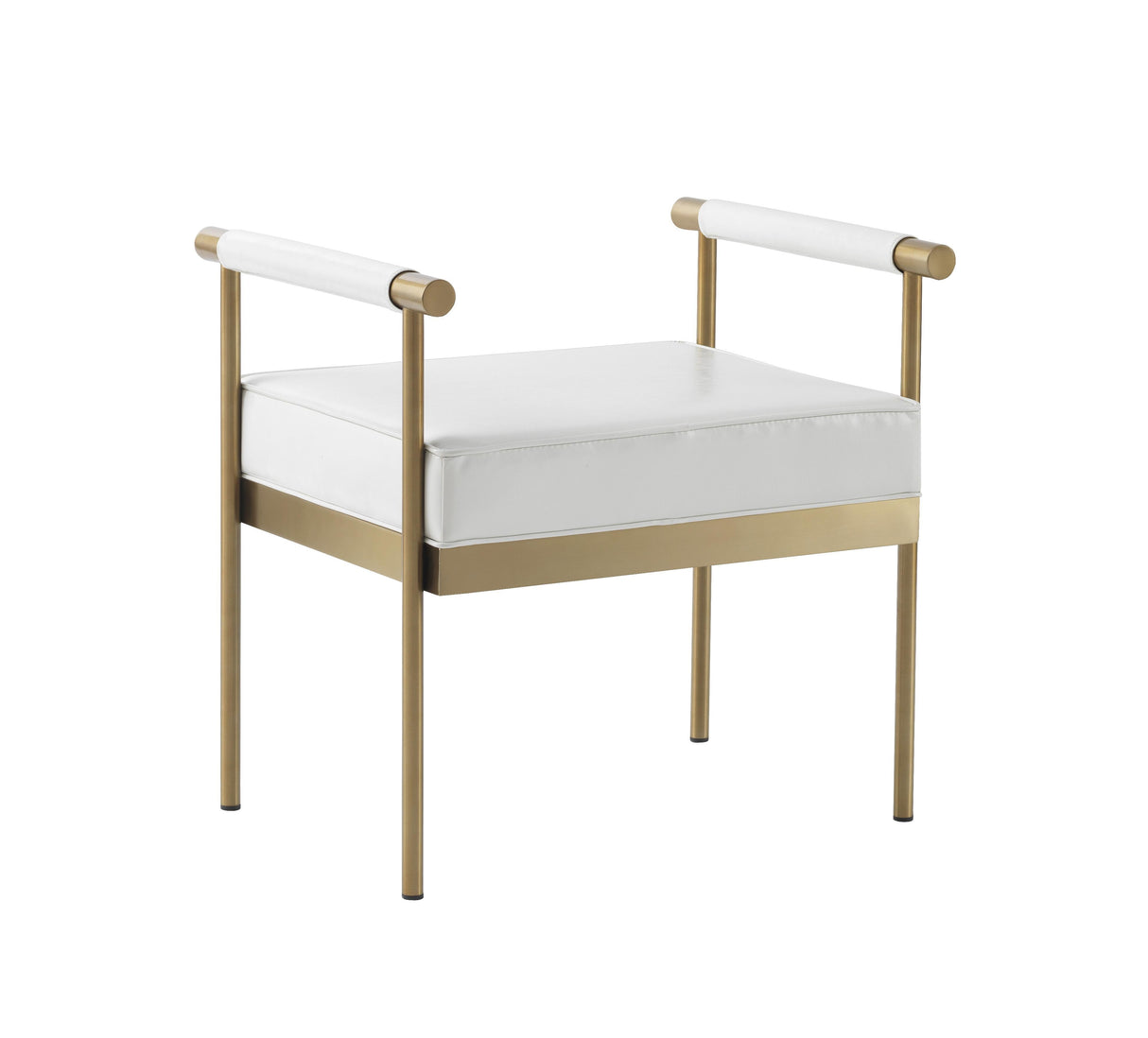 Diva White Performance Vegan Leather Bench by TOV Furniture at Eve Furniture