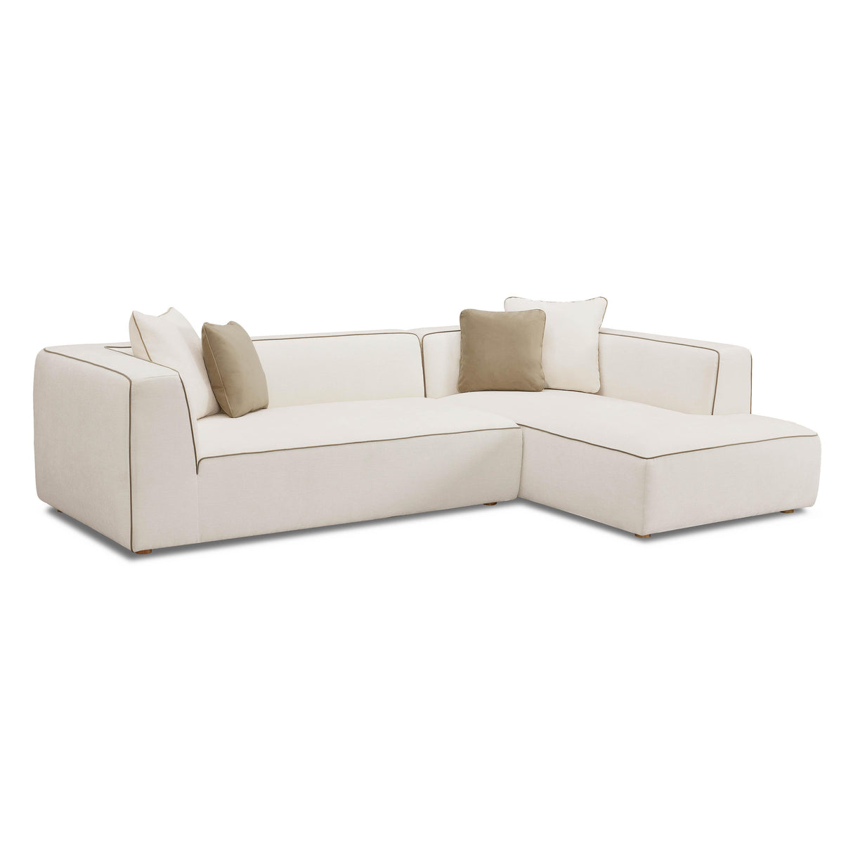 Tristine Cream Linen Sectional by TOV Furniture at Eve Furniture