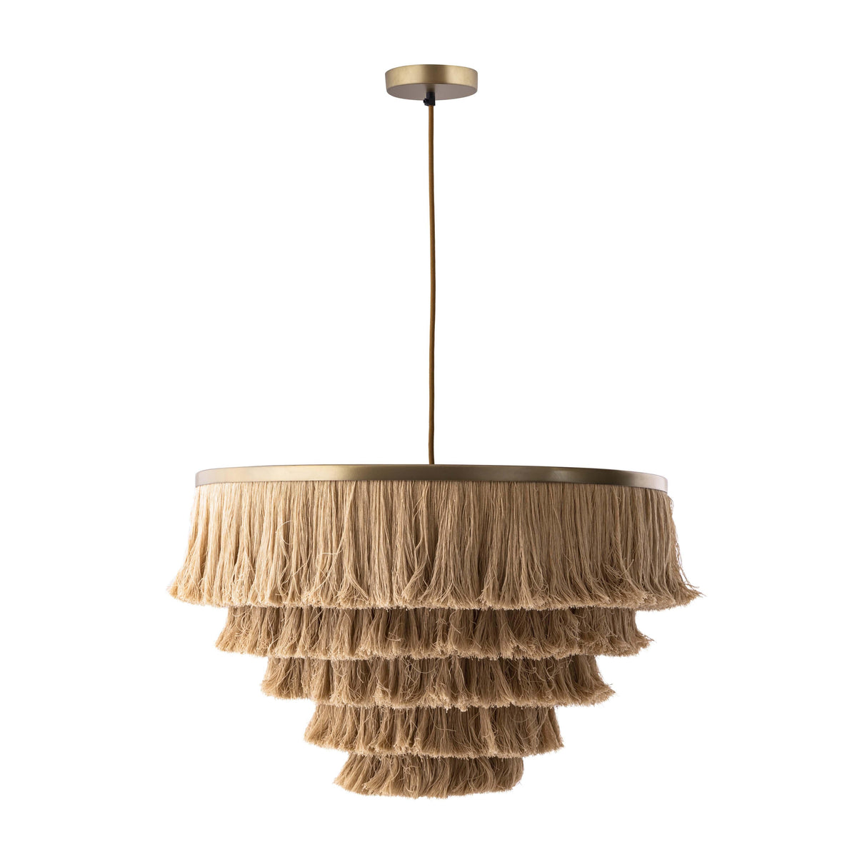 Sarai Natural Fringe Pendant by TOV Furniture at Eve Furniture