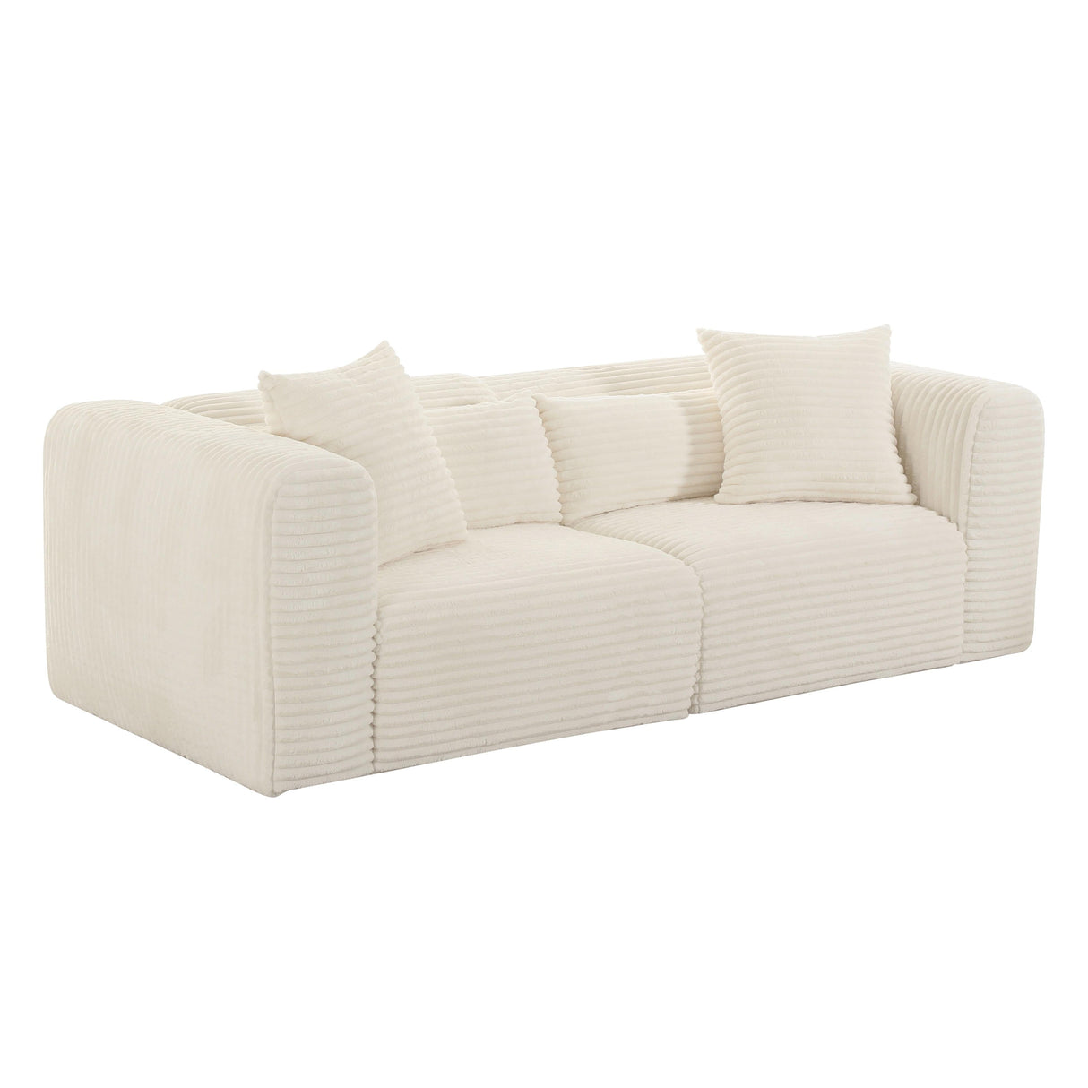 Tarra Fluffy Oversized Corduroy Modular Loveseat by TOV Furniture at Eve Furniture