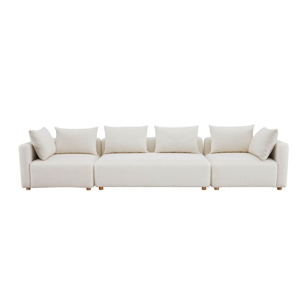 Hangover Cream Boucle 145" Long Sofa by TOV Furniture at Eve Furniture